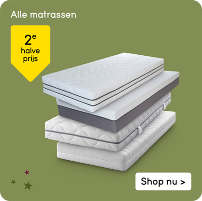 Alle matrassen 2e halve prijs