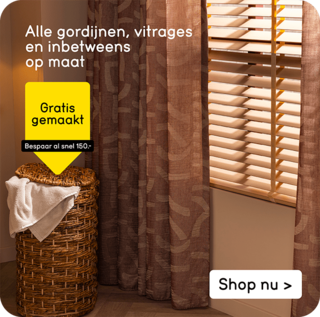 Alle gordijnen, vitrages en inbetweens op maat gratis gemaakt 
