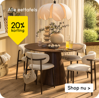 Alle eettafels 20% korting