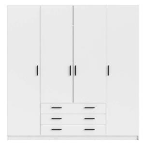 Kledingkast Sprint 4-deurs - wit - 200x196x50 cm