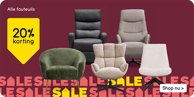 Alle fauteuils 20% korting