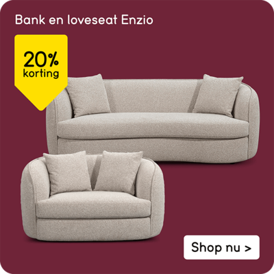 Bank en loveseat Enzio 20% korting
