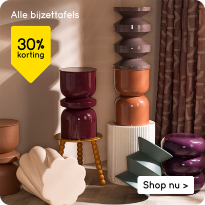 Alle bijzettafels 30% korting