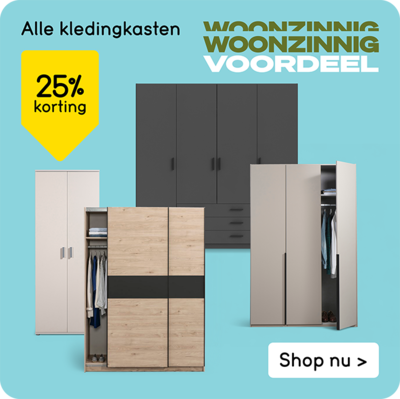 Alle kledingkasten 25% korting