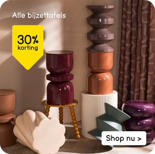 Alle bijzettafels 30% korting