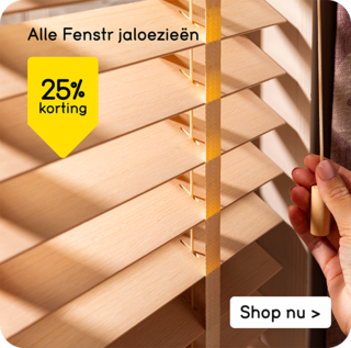 Alle Fenstr jaloezieën 25% korting