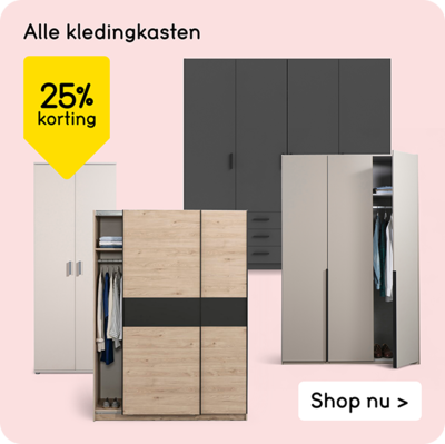 Alle kledingkasten 25% korting