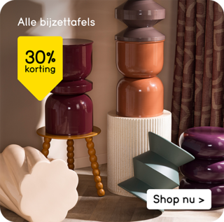 Alle bijzettafels 30% korting