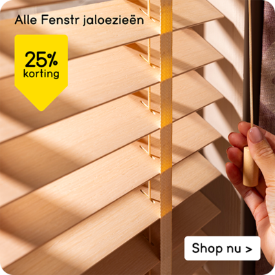 Alle Fenstr jaloezieën 25% korting