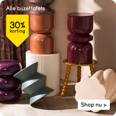 Alle bijzettafels 30% korting