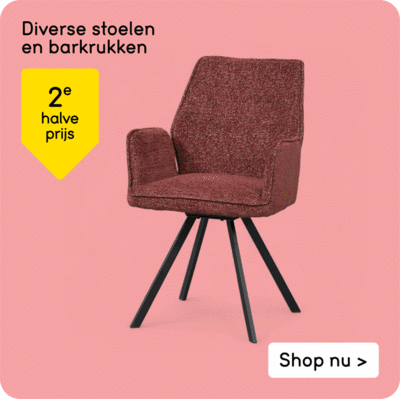 Diverse stoelen en barkrukken 2e halve prijs