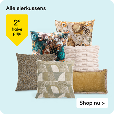 Alle sierkussens 2e halve prijs