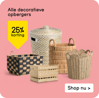 Alle decoratieve opbergers 25% korting