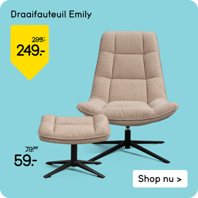 Draaifauteuil Emily van 299,- voor 249,-