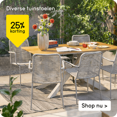 Diverse tuinstoelen 25% korting