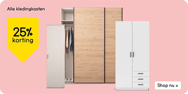 Alle kledingkasten 25% korting