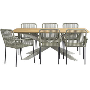 Tuinset Perpignan Gerona 7-delig - naturel/antraciet