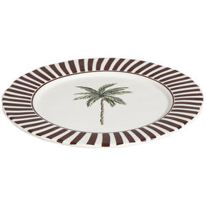 Ontbijtbord Palm bruin keramiek - Ø23 cm
