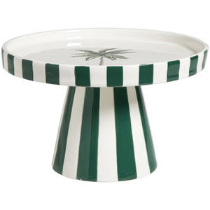 Taartplateau Palm groen keramiek - 12,5xØ20 cm