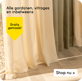 Alle gordijnen, vitrages en inbetweens gratis gemaakt