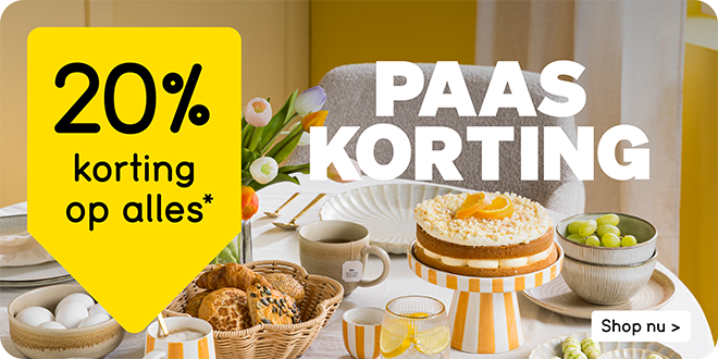 Paaskorting: 20% korting op alles