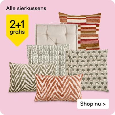 Alle sierkussens 2+1 gratis