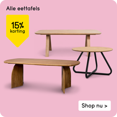 Alle eettafels 15% korting
