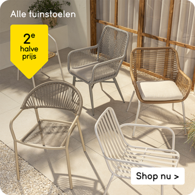 Alle tuinstoelen 2e halve prijs