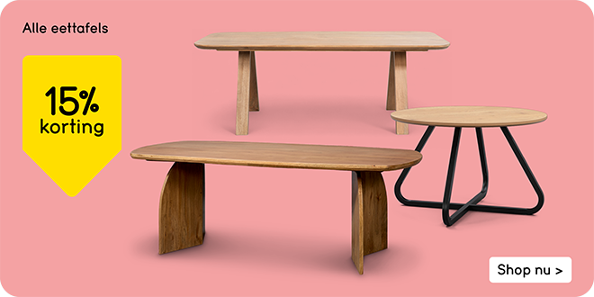 Alle eettafels 15% korting