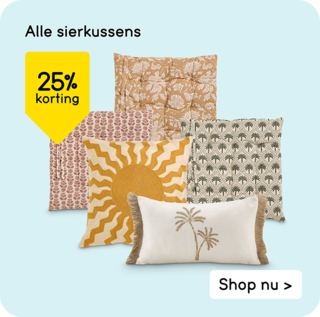 Alle sierkussens 25% korting
