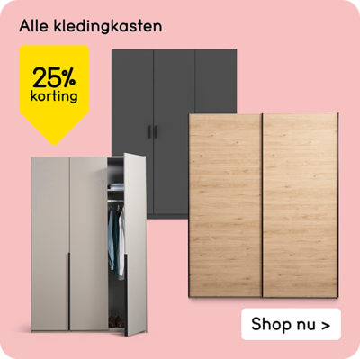 Alle kledingkasten 25% korting
