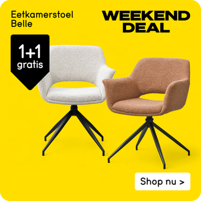 Weekenddeal: eetkamerstoel Belle 1+1 gratis