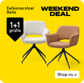 Weekenddeal: eetkamerstoel Belle 1+1 gratis