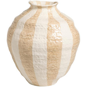 Vaas Banda zandkleur keramiek - 29,8x25,6x23,4 cm