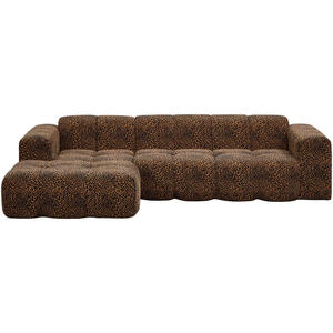 Hoekbank Beau links - panter - bruin