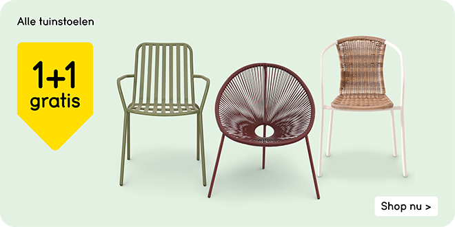 Alle tuinstoelen 1+1 gratis