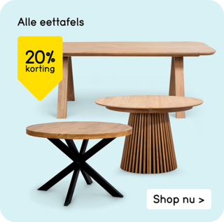 Alle eettafels 20% korting