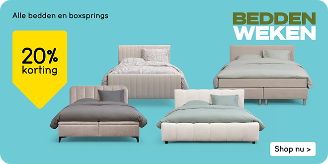 Alle bedden en boxsprings 20% korting