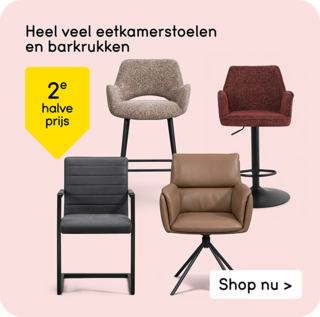 Heel veel stoelen en barkrukken 2e halve prijs