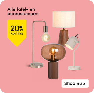 Alle tafel- en bureaulampen 20% korting