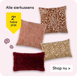 Alle sierkussens 2e halve prijs