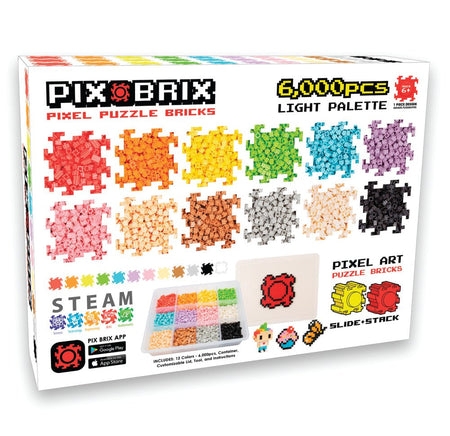 Pix Brix - Light Colormix - 6000 stk i opbevaringsboks - Fra 5 år