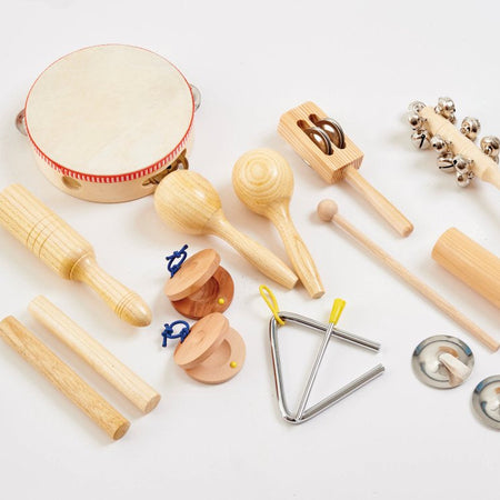 Percussion Instrumentsæt med 10 instrumenter - Fra 3 år.