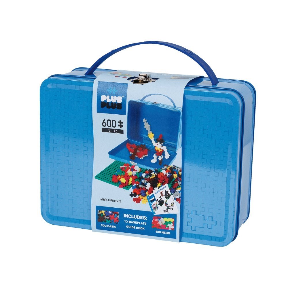 Image of Plus Plus Basic - Metalkuffert med 600 brikker i Basisfarver.