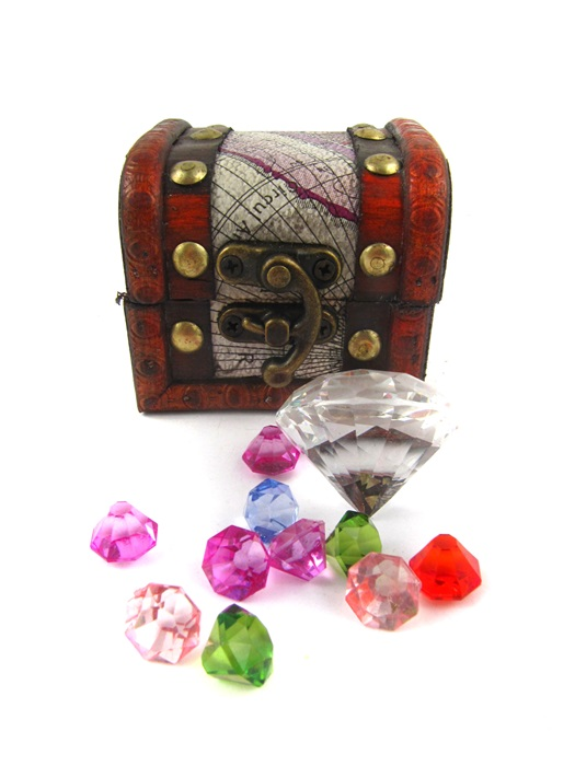 Image of Sjørøver skattekiste med diamanter