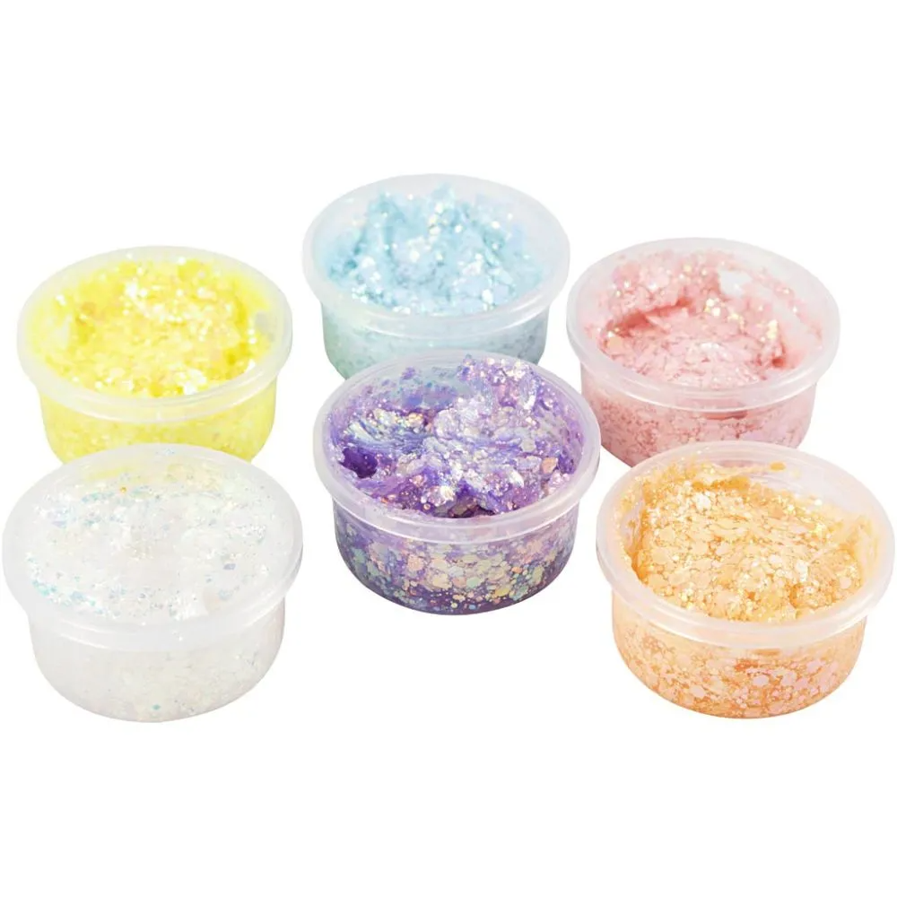 Image of Glitter Clay 6 x 20 ml - Pastellfarger