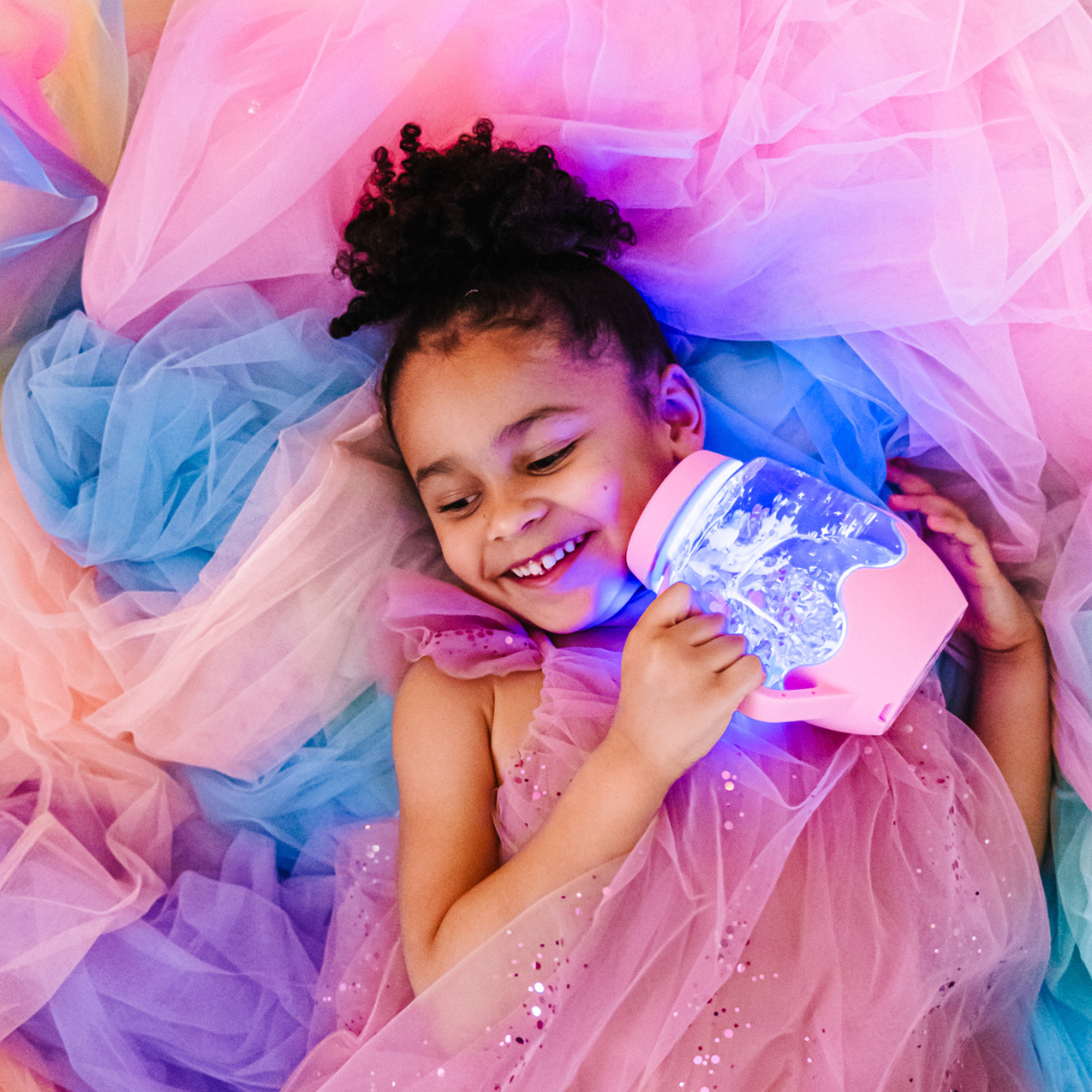 Image of Fascinasjonskrukke med lys - Rosa