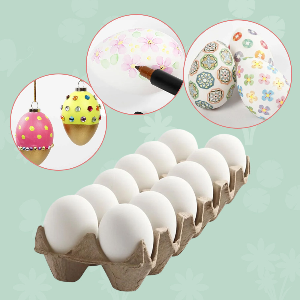 Image of Påskeegg av plast, 12 stk. - H: 6 cm.