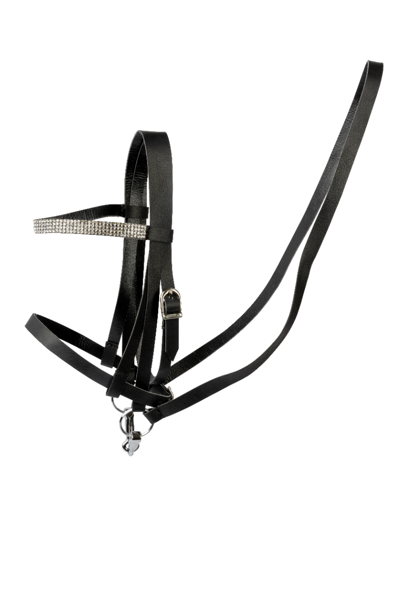 Image of Cheval Roi tilbehør - Tøyle, svart/sølv rhinsten