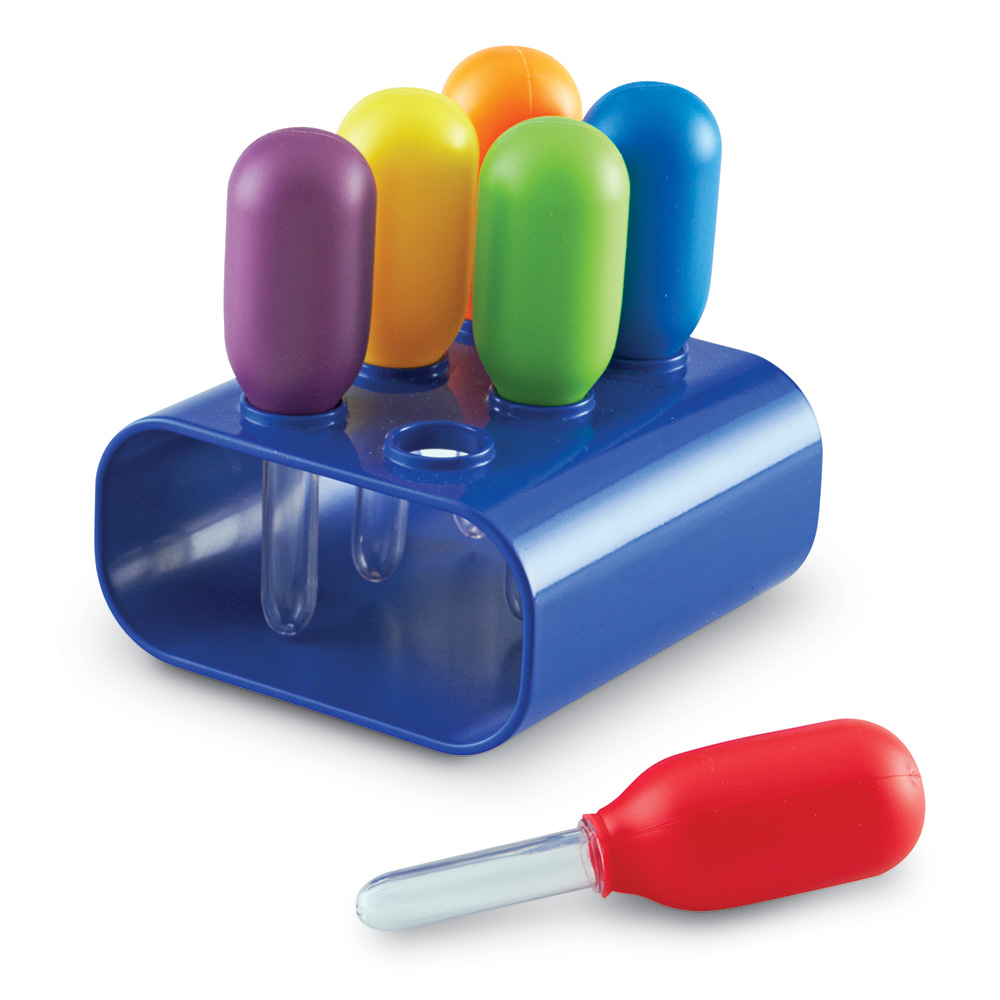 Image of Kjempe pipetter med stativ, 6 stk.